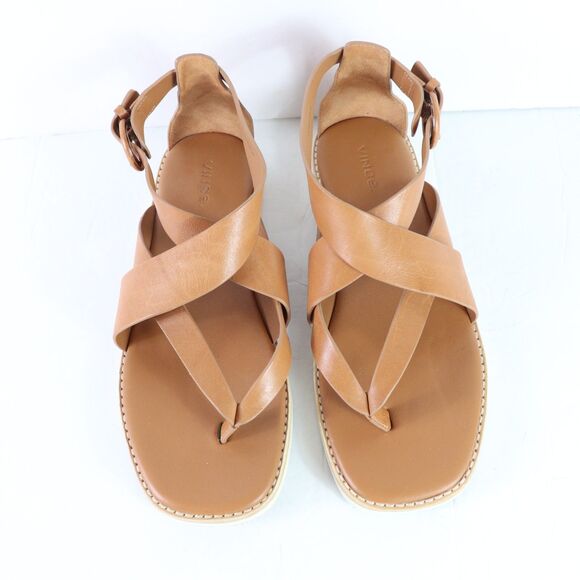 Vince Morris Strappy Flat Sandal - Tan Size 9 / 39 - Picture 4 of 8
